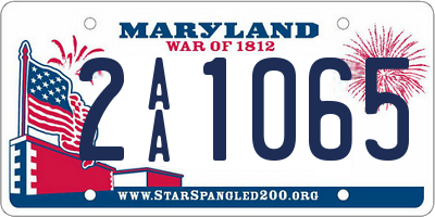 MD license plate 2AA1065