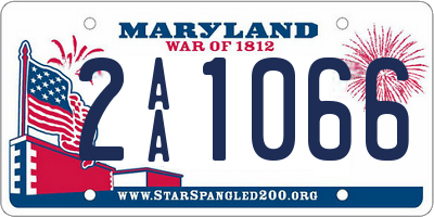 MD license plate 2AA1066