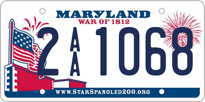 MD license plate 2AA1068