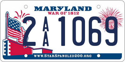 MD license plate 2AA1069