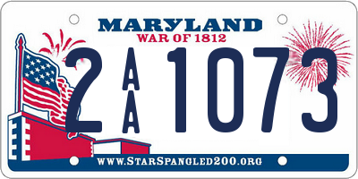 MD license plate 2AA1073