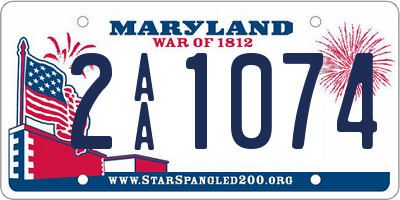 MD license plate 2AA1074