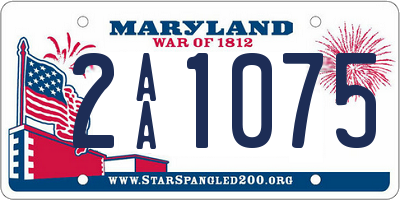 MD license plate 2AA1075