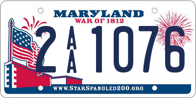 MD license plate 2AA1076