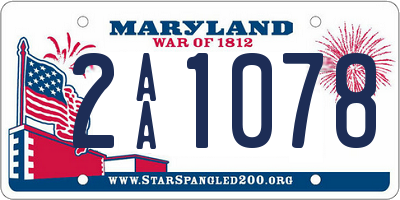 MD license plate 2AA1078