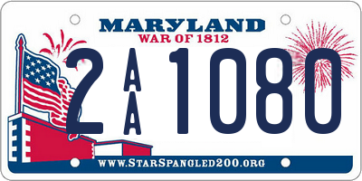 MD license plate 2AA1080