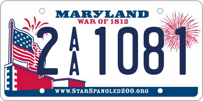 MD license plate 2AA1081