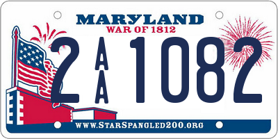 MD license plate 2AA1082