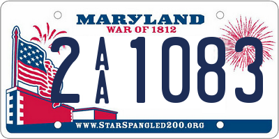 MD license plate 2AA1083