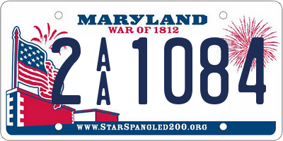 MD license plate 2AA1084