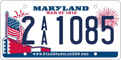 MD license plate 2AA1085