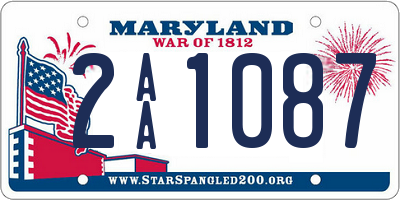 MD license plate 2AA1087