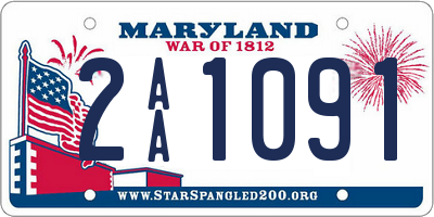 MD license plate 2AA1091