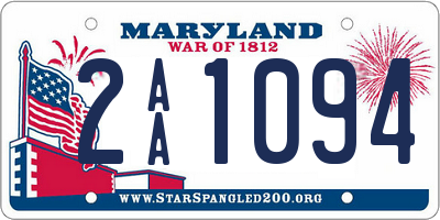 MD license plate 2AA1094