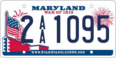 MD license plate 2AA1095