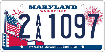 MD license plate 2AA1097