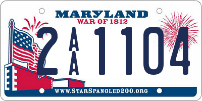 MD license plate 2AA1104