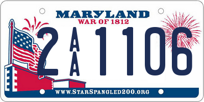 MD license plate 2AA1106