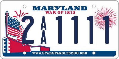 MD license plate 2AA1111