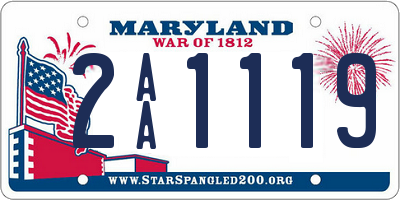 MD license plate 2AA1119