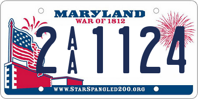 MD license plate 2AA1124