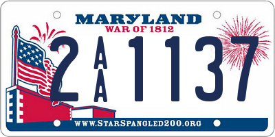 MD license plate 2AA1137
