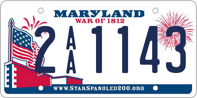 MD license plate 2AA1143