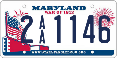 MD license plate 2AA1146