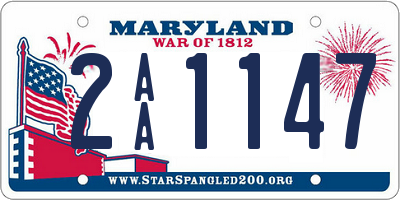 MD license plate 2AA1147