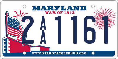 MD license plate 2AA1161