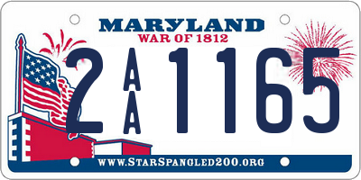 MD license plate 2AA1165
