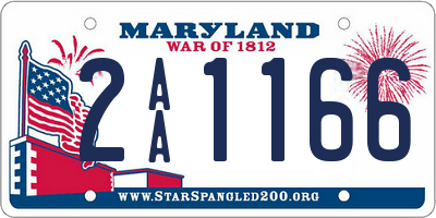 MD license plate 2AA1166