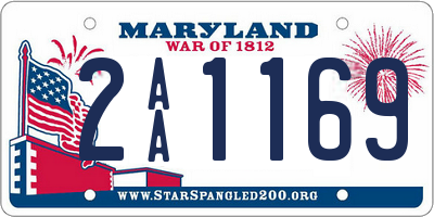 MD license plate 2AA1169