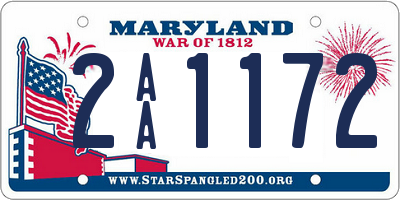MD license plate 2AA1172