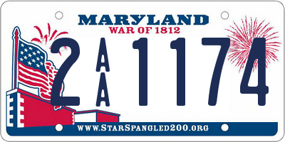 MD license plate 2AA1174