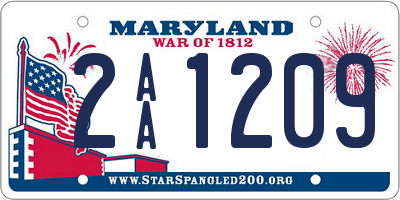MD license plate 2AA1209