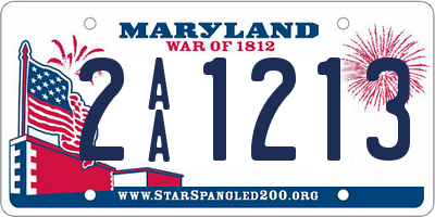 MD license plate 2AA1213