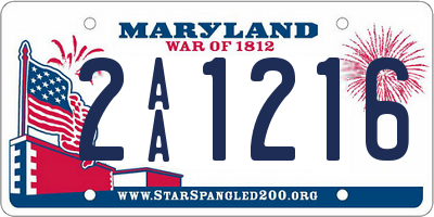 MD license plate 2AA1216