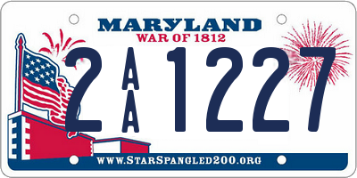 MD license plate 2AA1227