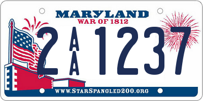 MD license plate 2AA1237