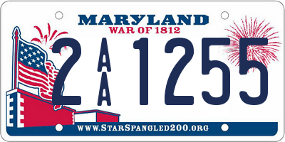 MD license plate 2AA1255