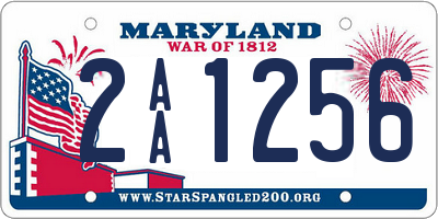 MD license plate 2AA1256
