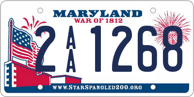 MD license plate 2AA1268