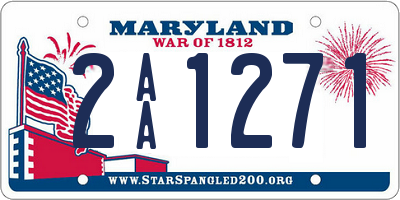 MD license plate 2AA1271