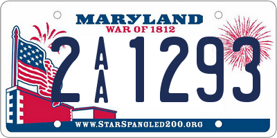 MD license plate 2AA1293
