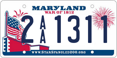 MD license plate 2AA1311
