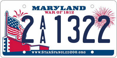 MD license plate 2AA1322