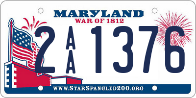 MD license plate 2AA1376