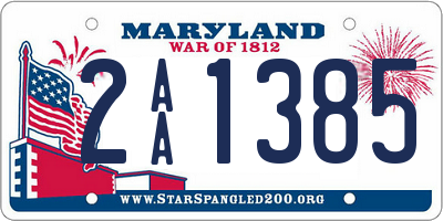 MD license plate 2AA1385