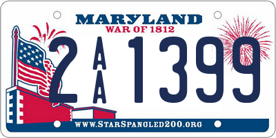 MD license plate 2AA1399